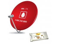 Комплект НТВ ПЛЮС Full HD с CAM модулем CI+ с антенной 60 см. красного цвета